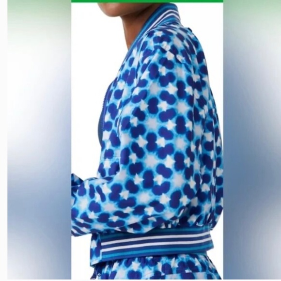 Free People Movement Top Seed Tennis Jacket in Blue Combo Size S. NWT - Picture 3 of 9